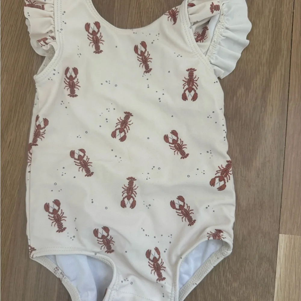 Rylee + Cru Cream Lobster Print Swim - Picture 1 of 2